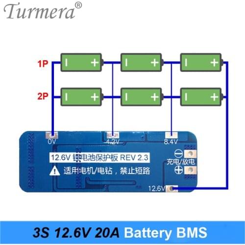 3S 20A Li-ion Lithium Battery PCB Protection Board BMS for Screwdriver Battery 12V 12.6V Use