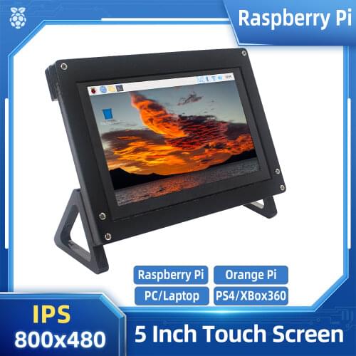Raspberry Pi 4 Model B LCD Screen Touchscreen 5 inch Capacitive 800*480 Display Module compatible for Raspberry Pi 3 Model B+/3B