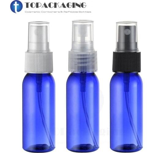 50PCS*30ML Spray Pump Bottle Fine Mist Atomizer Blue PET Plastic Cosmetic Container Perfume Refillable Packing Makeup Parfume