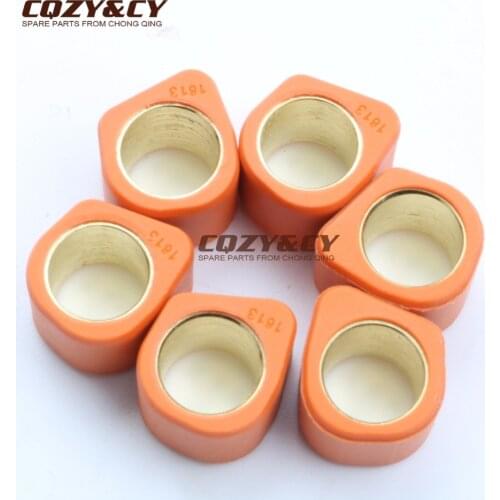 6PC Polygon Roller Set Sliders 16x13mm 5.5gram set for KYMCO Agility R10 R12 R16 Dink Like People Super 50cc