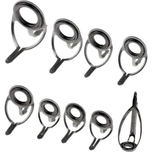 9 Pieces 6 Sizes Ceramic Fishing Rods Guideline Double Feet Rings Eye Repair