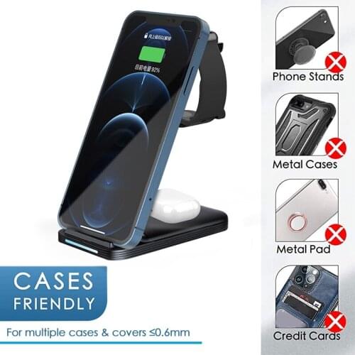 Wireless Charging Station, 3 In 1 Fast Charging Station,Wireless Charger Stand For Iphone, 2/Pro, Iwatch Series