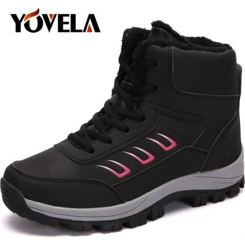Women Boots Waterproof Winter Shoes Women Thick Fur Snow Boots Outdoor Winter Keep Warm Ankle Boots Slip-On Winter Women Shoes