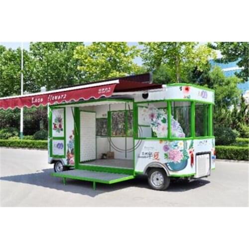 Electric Ice Cream Street Shop Fast Food Trucks Mobile Fruit Vending Cart