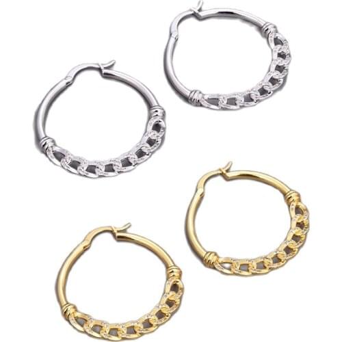 GG Jewelry 40x42mm 24K Gold Plated Big Circle Round Cubic Zirconia CZ Crystal micro pave Hook Earrings