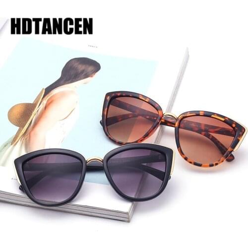 HDTANCEN Sunglasses Women Luxury Brand Designer Vintage Gradient Glasses Retro Cat eye Sun glasses Female Fashion Eyewear UV400
