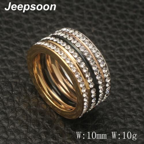 HOT Selling Wholesale Newest Fashion Jewelry stainless steel jewelry Gold color Rings For Women Jeepsoon RBJZAGBG