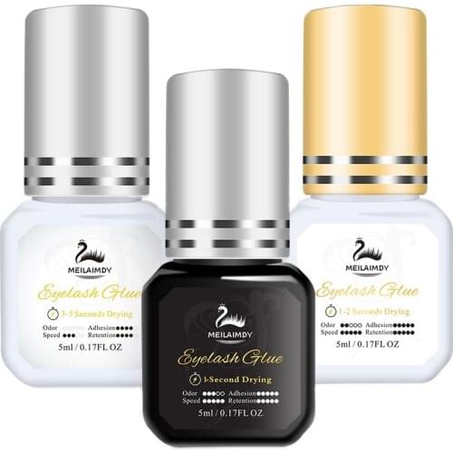 Costory 5ml Eyelash Glue No Smell 3-5 Second Fast Drying 4 Weeks Retention Last Eyelashes Extension Glue Black Adhesive Odorless