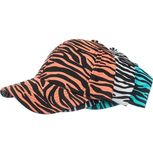 Korean Caps Unisex Men Women Animal Printing Zebra Pattern Sun Hat Adjustable Baseball Cap Hip Hop Hat Gothic Hats Streetwear