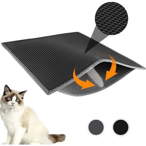 Waterproof Pet Cat Litter Mat Double Layer Litter Cat Pads Trapping Pet Litter Box Mat Pet Products Bed For Cats Clean Supplies
