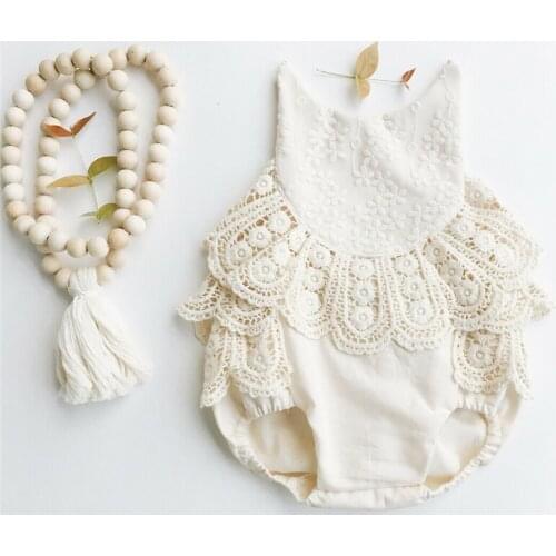 Lace Baby Clothes Girl Backless Summer Baby Rompers Infant Sleeveless Jumpsuit New Born Baby Clothes Outfits Sunsuit 0-24M