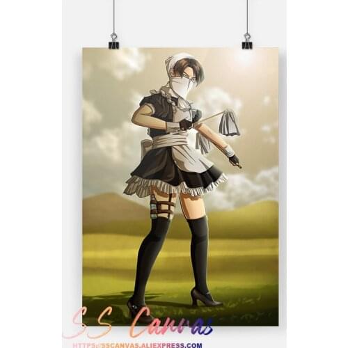 Levi Ackerman Maid Attack on Titan Canvas Home Decor Poster Pictures Wall Art Bedroom Decoration Living Room Prints Painting