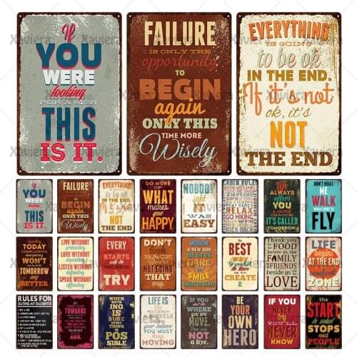 Motivational Quotes Metal Tin Sign Everything Will Be Alright Wall Art Poster Retro Metal Plaque Home Decor Dining Room Bedroom