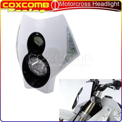 Motorcross LED Off-Road Halogen Headlight Fairing Supermoto Turn Signals Headlamp For Honda XR EXC SXF CRF CRM CRM 250 450 650