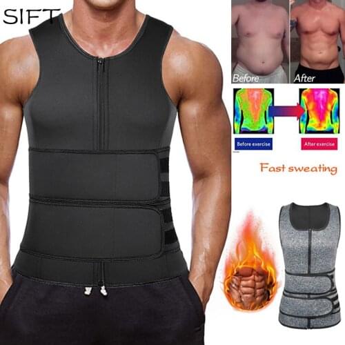 Men Body Shaper Waist Trainer Sauna Suit Sweat Vest Slimming Underwear Weight Loss Shirt Fat Burner Workout Tank Tops Shapewear