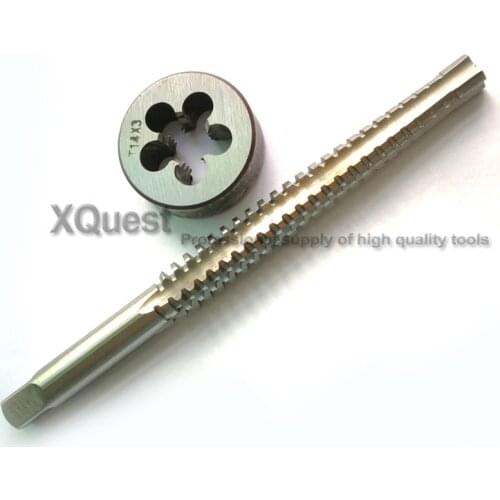 2PCS Metric Trapezoidal thread tap and Die set Tr8 Tr10 Tr12 Tr14 Tr16 Tr18 Tr20 Left hand taps Right Round dies T8 T10 T12 T14