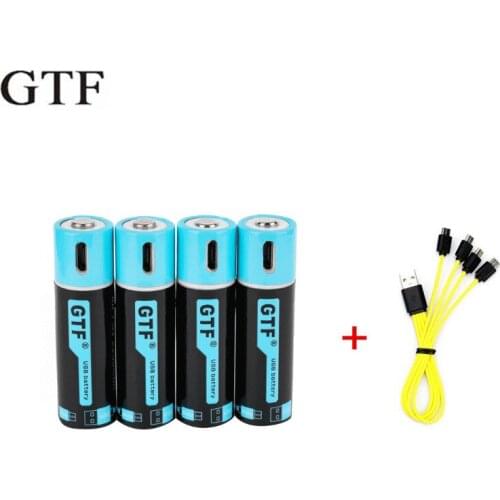 Lithium-ion gtf cylinder rechargeable100%, capacity 1.5v1500mah, 2250mwh, li-polymer, with usb, lithium battery, usb