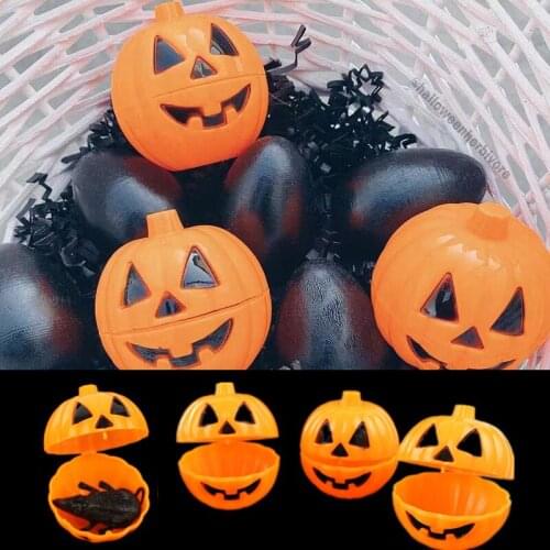 12Pcs Plastic Surprise Pumpkin Storage Box Case Container Mini Gift Holder Props Open The Lid Surprise Little Pumpkin