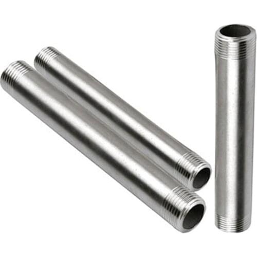 Water connection 1/8" 1/4" 3/8" 1/2" 3/4" 1" 1-1/4" 1-1/2" Male X Male Threaded Pipe Fittings Stainless Steel SS304 100mm Length
