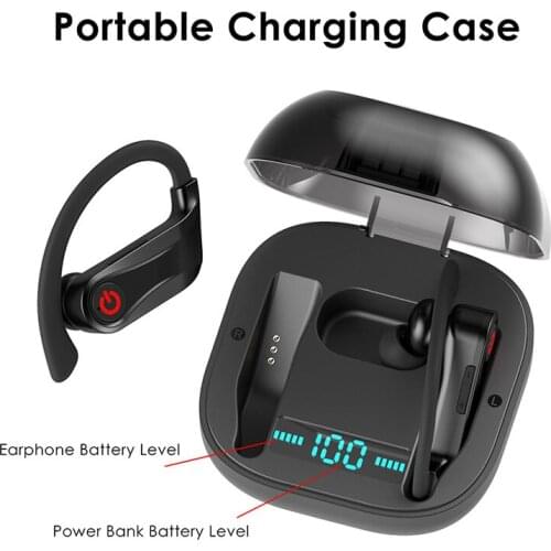 Q62 TWS wireless earphone Bluetooth 5.0 Stereo with Dual mic Sport headphones Waterproof ear hook Headsets for iPhone Android