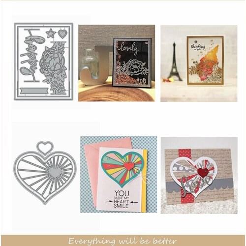 Lovely Letter Words Flower Heart Star Square Hollowed Metal Cutting Dies Diy Handcraft Decorate Cards Scrapbook Embossing Paper