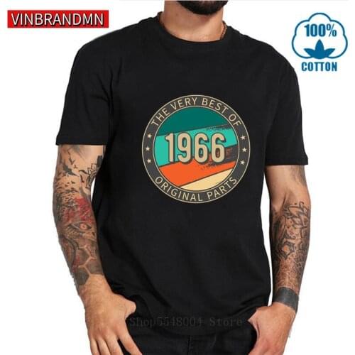 Made in 1966 All Original Parts Mens T shirt 54th Birthday Gift Retro Top Tee Best father Present Vintage 1966 T-shirt Camiseta