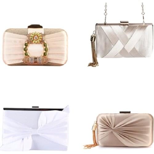 Silk Dinner Bag New Diamond Inlaid Handmade Pleated Evening Bag Simple Fashion Evening Bag Leisure One-shoulder Cross-body Bag