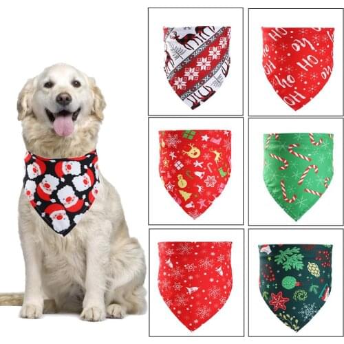 Pet Dog Bandana Dog Christmas Cat for Small Large Dog Bibs Scarf Cotton Puppy Kerchief Bow Tie Pet Accessories navidad perro