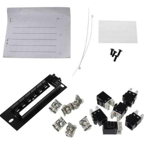 K92F CAT6 Patch Panel Electronic Cable Wall Mount Rack Bracket LAN RJ45 Network Connection Wiring 6-core