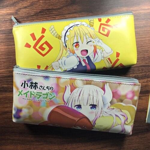 Miss Kobayashis Dragon Maid Pencil Bags Tohru KannaKamui Anime Pencil Pouch Kawaii Bag Student Stationery Pencil Cases Cute