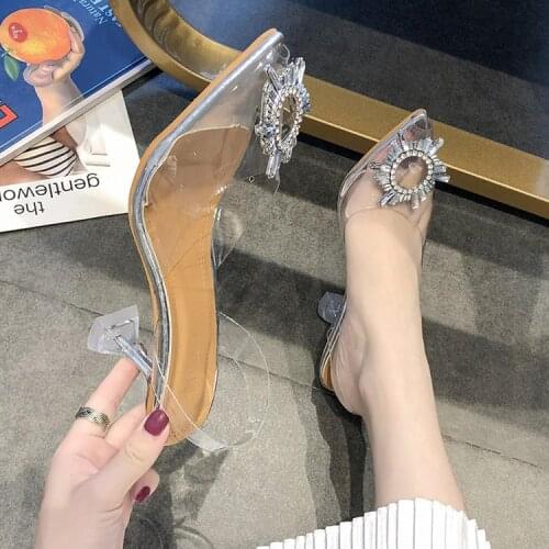 Luxury Women Pumps Transparent High Heels Sexy Pointed Toe Slip-on Wedding Party Brand Fashion Shoes For Lady PVC 2020