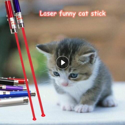 Funny Pet LED Laser Toy Cat Laser Red Laser Pen Mini Flashlight Cat Accessories With Bright Animation Small Animal Toys Camping