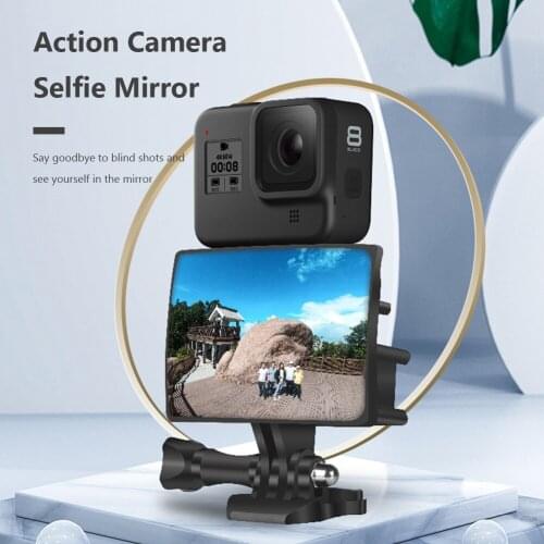 SheingKa Selfie Mirror Brack Vlog Screen for GoPro 5/6/7/8/9 Camera Flip Mirror Cold Shoe Screw for Smartphone Action Camera