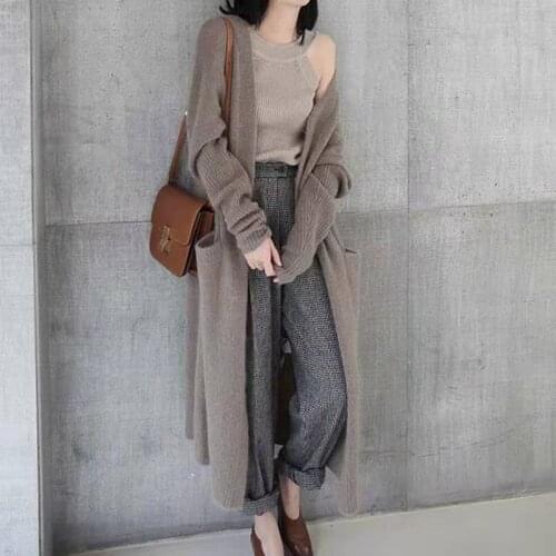 Woman Sweaters Long Cardigan Women 2020 Autumn Winter Thickening Loose Sweater Coat Femme Chandails Pull Hiver