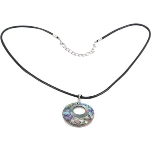 Women Creative Necklaces Ornament Green Color Natural Abalone Shell Pendant Necklace DIY Handmade Charm Jewelry