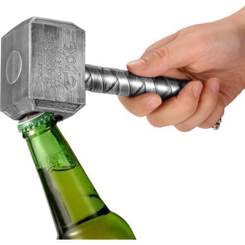 1 pcs Beer Bottle Openers Multifunction Hammer Of Thor Shaped Beer Corkscrew Long Handle Beer Bottle Opener Creative Retro