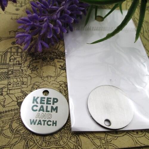 20pcs--"keep calm and watch"stainless steel charms 5 styles for choosing DIY Charms for necklace bracelets