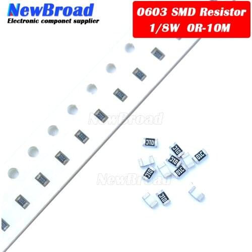 100pcs 0603 SMD 1/8W chip resistor resistors 0 ohm ~ 10M 0R 1K 4.7K 4K7 10K 100K 1 10 100 220 330 ohm 0R 1R 10R 100R 220R 330R