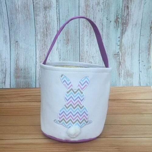 100pcs/lot wholesale monogram canvas good quality chevron easter basket bunny tote bags monogram personalize easter bucket tote