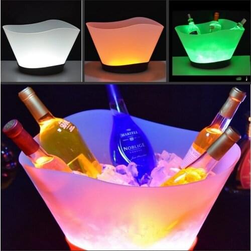 12L LED Rechargeable Ice Buckets Color Changing Wine whisky Cooler boat shaped Champagne Beer Holder Bar/Home/Wedding/Night club