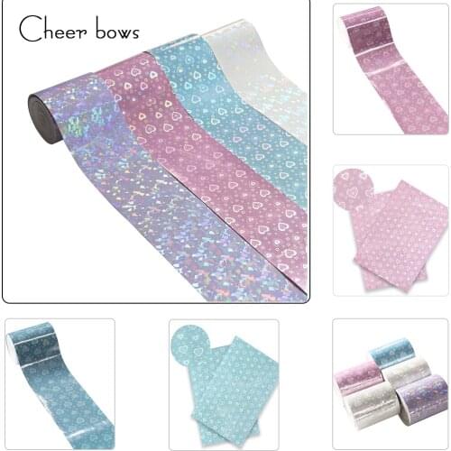 2Y/lot 3"75mm New Laser Leather Ribbon Fashion Mirror Ribbon Holiday Decoration DIY Handmade Material DIY Hairbow Accessories