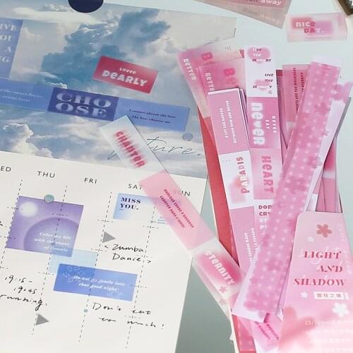 45 pieces/package hand account diary decoration sticker label tag ins gradient color mixed material collage material scrapbook