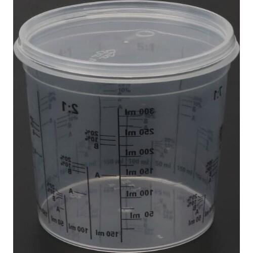 5Pcs/set 400ml Graduated Clear Paint Mixing Cup Calibrated Mixing Ratios Measuing Cup