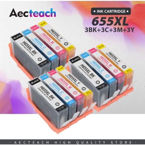 Aecteach new 5PK Compatible for HP655 for hp 655 655xl Ink Cartridges for HP655xl Deskjet 3525 4615 4625 5525 6520c Printer
