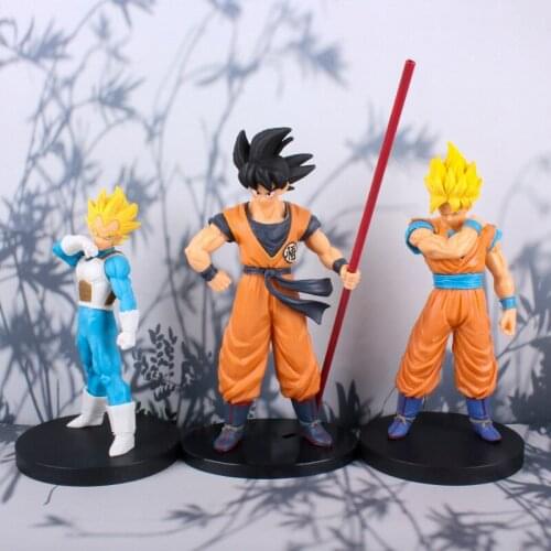 Anime Figure Toys Dragon Ball Son Goku Model Decor Super Saiyan One Vegeta Goku Statue