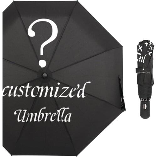 Personalized Automatic Umbrella Rain Women Three Folding Umbrellas Windproof Custom Design Umbrella Female Waterproof Parasol