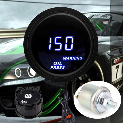 2"52mm Digital display Car Oil pressure press gauge PSI Blue Led Oil press meter Car meter