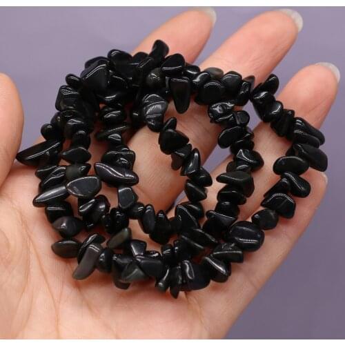 2021 Explosive Natural Semi-precious Stones Beads Black tourmaline Crafts Making DIY Necklace Bracelet Jewelry Accessories Gift