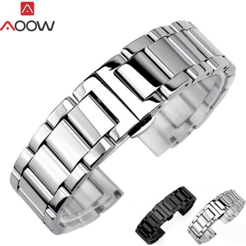 Stainless Steel Quick Release Watchband 18mm 20mm 22mm 24mm Deployment Buckle Replacement Bracelet Watch Band Strap