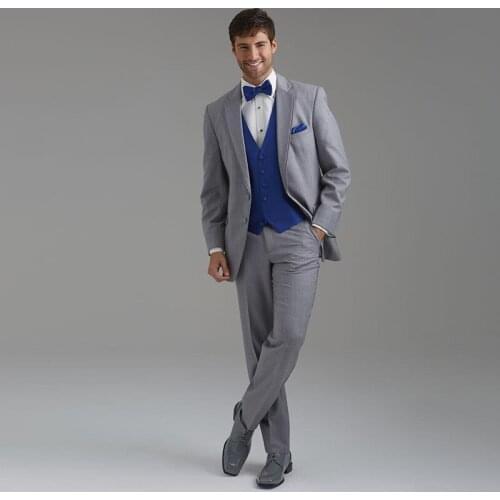 Custom Made Three Pieces Wedding Suit Two Button Notached Lapel Formal Business Tuxedos Tailcoat